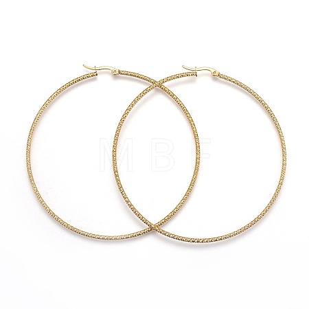 304 Stainless Steel Big Hoop Earrings X-EJEW-F188-24G-F-1