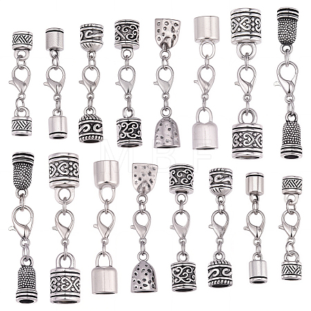 32Pcs 8 Styles Alloy Cord Ends HJEW-SC0003-12-1