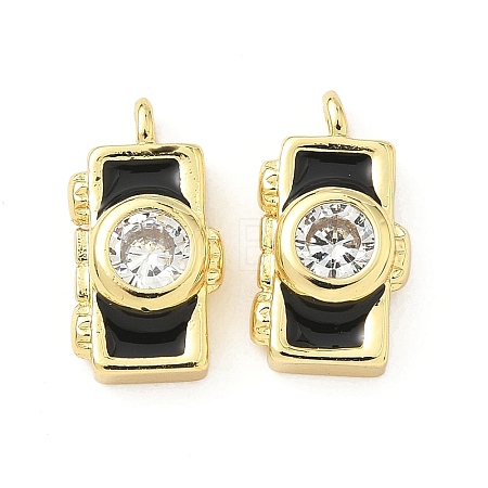Brass Pave Cubic Zirconia Pendants KK-S338-12G-C-1