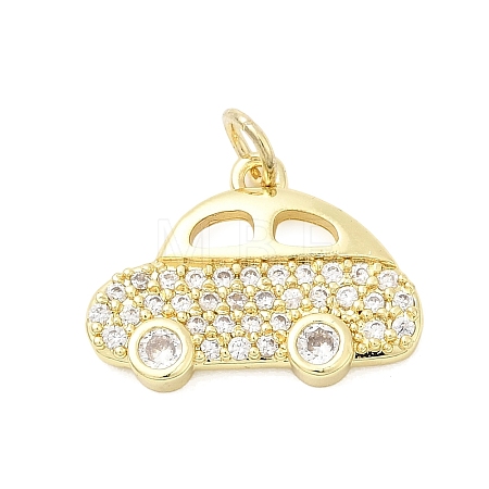 Brass Micro Pave Cubic Zirconia Pendants KK-D105-05G-1