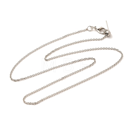 1mm Rack Plating Brass Cable Chain Adjustable Slider Necklaces for Women Men MAK-L044-55P-1