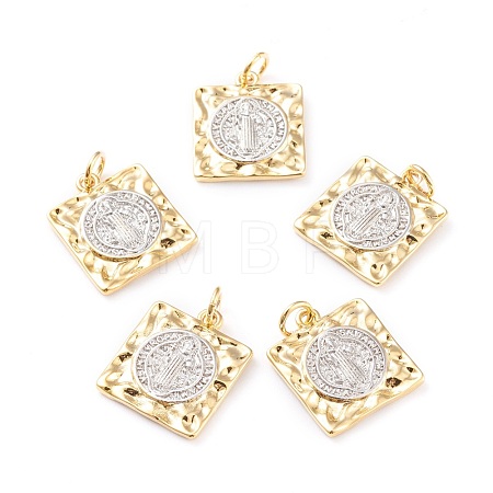 Brass Pendants ZIRC-I043-28G-1
