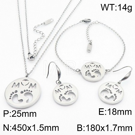 Mother's Day 304 Stainless Steel Jewelry Sets WGD8F21-02-1