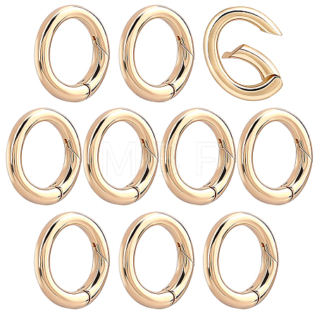 10Pcs Brass Spring Gate Rings KK-ME0004-13G-1