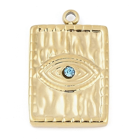 304 Stainless Steel Rhinestone Pendants STAS-L022-473G-1