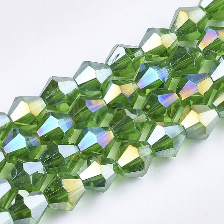Electroplate Glass Beads Strands X1-EGLA-Q118-6mm-B16-1