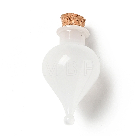 Teardrop Glass Cork Bottles Ornament LS-AJEW-A039-01E-1