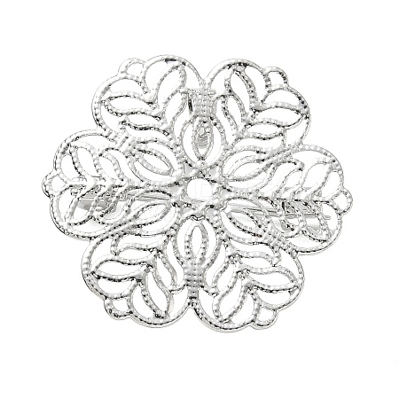 Flower Brass Lapel Pin Brooches for Clothes KK-CBA19A0-02P-1