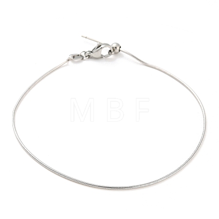 Non-Tarnish 304 Stainless Steel Add a Bead Adjustable Snake Chains Bracelets for Women BJEW-M307-01E-P-1