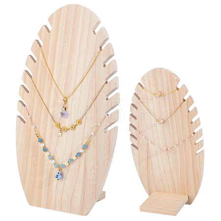 Wood Slant Back Necklace Display Stands NDIS-WH0077-001-1
