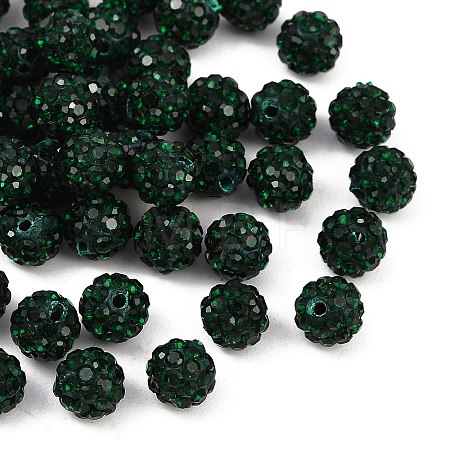 Polymer Clay Rhinestone Beads RB-H284-6MM-Half-205-1