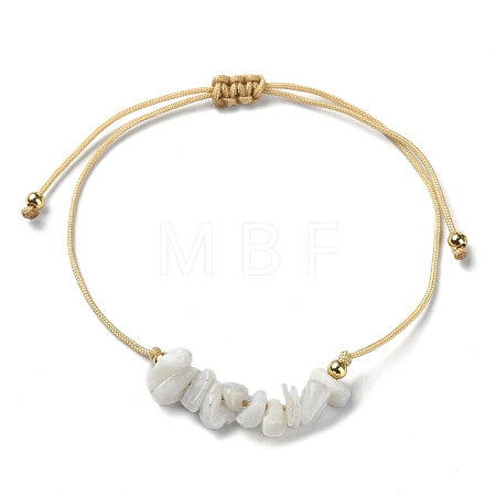 Natural Moonstone Chips Braided Bead Bracelets BJEW-JB09851-06-1