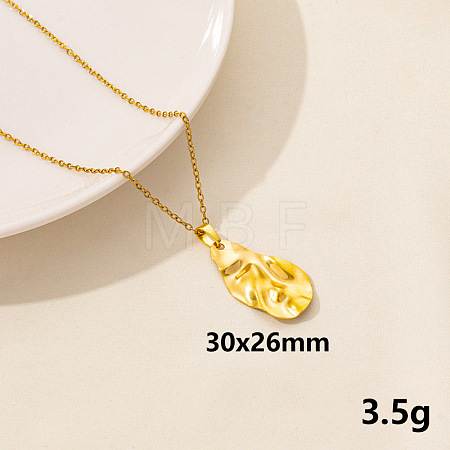 Stainless Steel Teardrop Pendant Necklaces FU8631-10-1