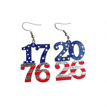 Independence Day Acrylic Dangle Earrings WGD2E98-01-1