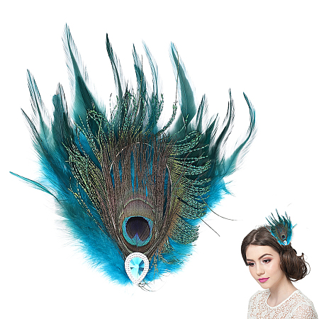 Feather & Alloy Alligator Hair Clips PHAR-WH0018-31-1