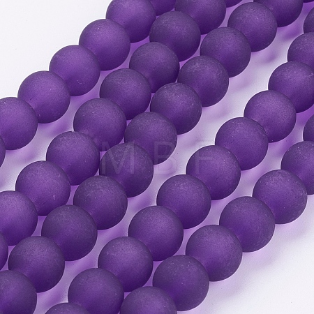 Baking Paint Transparent Glass Beads Strands X-GLAA-S031-10mm-36-1
