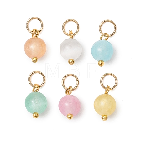 Dyed Natural Selenite Pendants PALLOY-JF05224-01-1