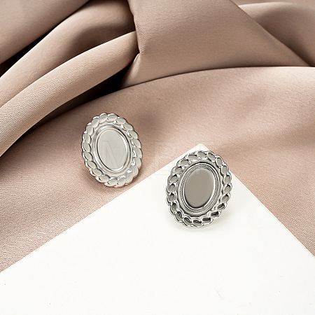 304 Stainless Steel Stud Earrings WG6E19D-06-1