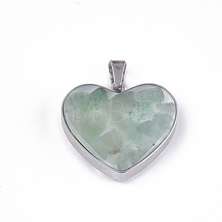 Natural Green Aventurine Pendants X-STAS-T043-01I-1