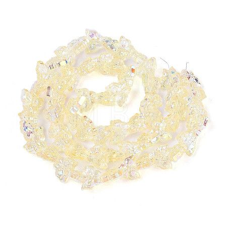 Electroplate Transparent Glass Beads Strands EGLA-T029-06E-1