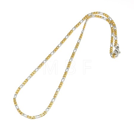 304 Stainless Steel Figaro Chain Necklace Making STAS-A028-N022C-1
