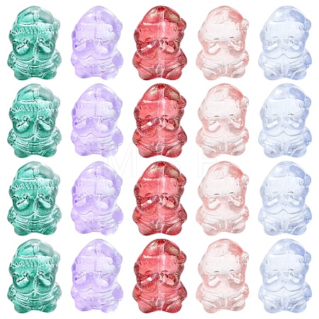 40Pcs Christmas Theme Transparent Glass Beads GLAA-FS0001-87A-1