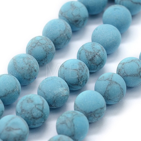 Synthetic Turquoise Beads Strands LS-G-P387-01-6mm-1