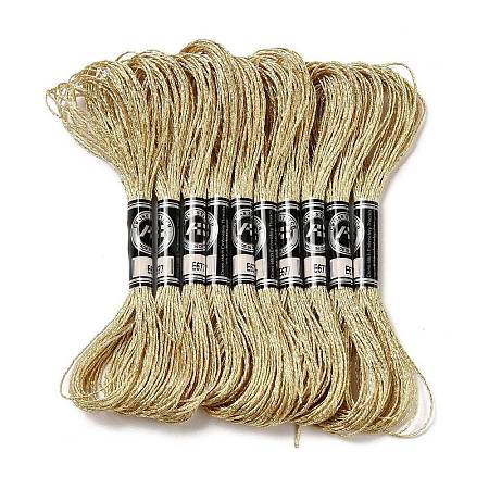 10 Skeins 12-Ply Metallic Polyester Embroidery Floss OCOR-Q057-A14-1