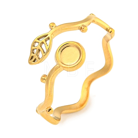 Ion Plating(IP) 304 Stainless Steel Cuff Finger Ring Components STAS-P365-28G-1