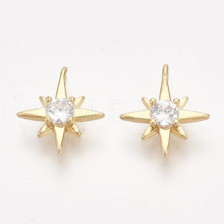 Brass Cubic Zirconia Charms KK-S350-285-1