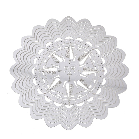 201 Stainless Steel 3D Rotating Hanging Wind Spinner STAS-B122-01P-06-1