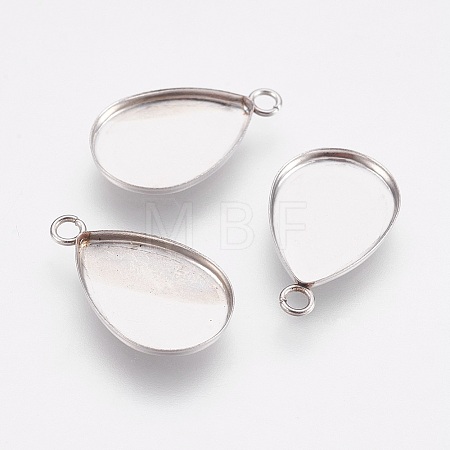 Non-Tarnish 304 Stainless Steel Pendant Cabochon Settings X-STAS-F167-23P-1