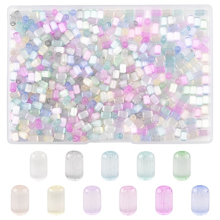 550Pcs 11 Colors Drawbench Style Glass Seed Beads SEED-YW0003-22-1