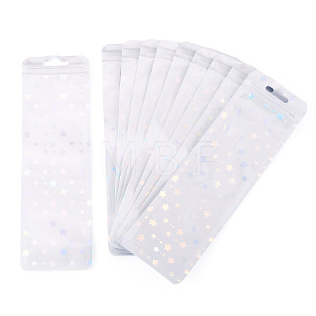 50Pcs Rectangle Glitter Holographic Plastic Yin-yang Zip Top Gift Bags OPP-TADJ0001-07C-1