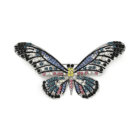 Butterfly Rhinestone Brooch Pin JEWB-A034-04P-01-1