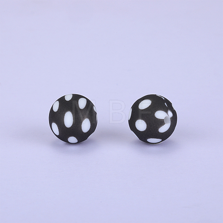 Printed Round Silicone Focal Beads SI-JX0056A-47-1