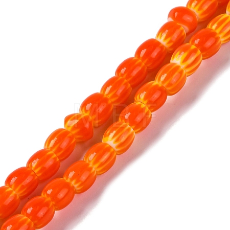 Handmade Lampwork Chevron Beads Strands LAMP-K041-01A-22-1