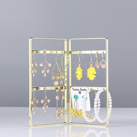 Foldable Iron Screen Earring Stands PW-WG65360-01-1