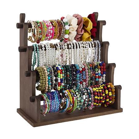 4-Tier Wood Bracelet Organizer Display Stands BDIS-WH0010-16A-1