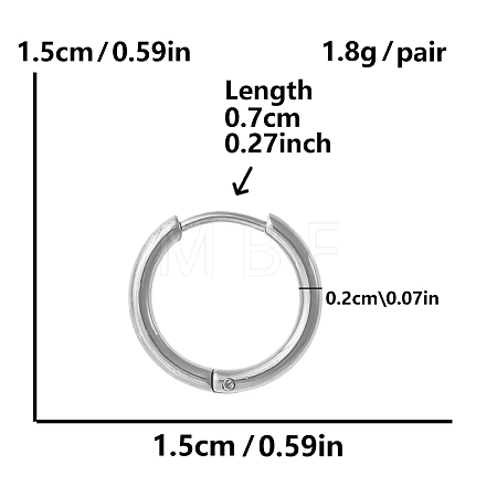 Simple and Stylish 304 Stainless Steel Hoop Earrings UE7192-2-1