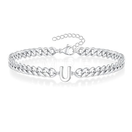 Letter 304 Stainless Steel Link Bracelets FS-WG7830E-45-1
