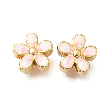 Brass Enamel Beads KK-G605-14G-02-1
