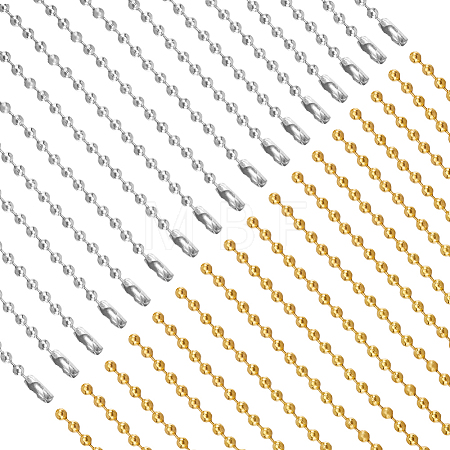 30Pcs 2 Colors Iron Ball Chain Necklace Making MAK-SP0001-06A-1