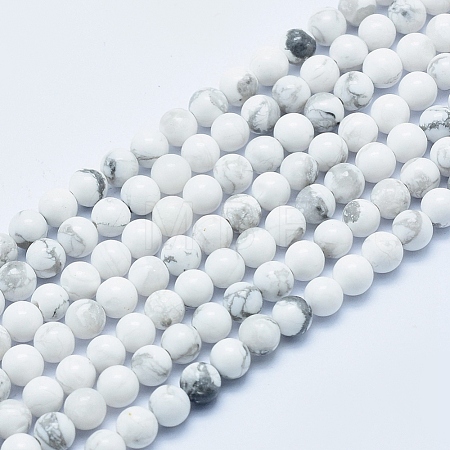 Natural Howlite Beads Strands G-P353-01-4mm-1