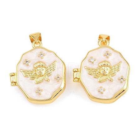 Brass Locket Pendants KK-D232-07G-01-1