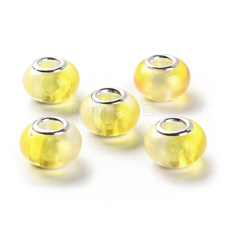 Two Tone Resin European Beads RESI-M001-02F-1