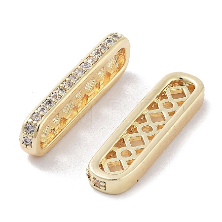 Brass Micro Pave Clear Cubic Zirconia Multi-Strands Links X-KK-B082-16G-1