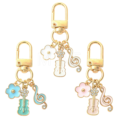 3Pcs Alloy Enamel Pendant Decorations HJEW-YW00299-1