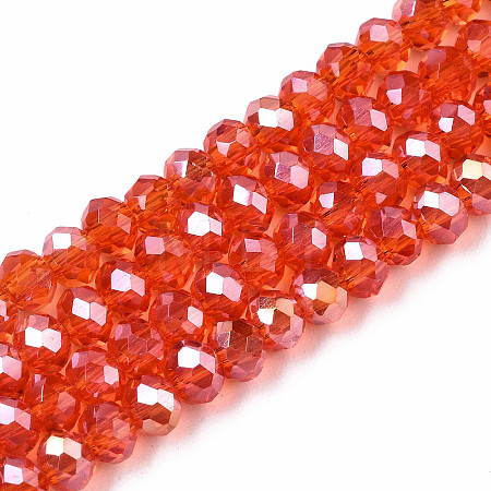 Electroplate Glass Beads Strands X-EGLA-A044-T6mm-B25-1