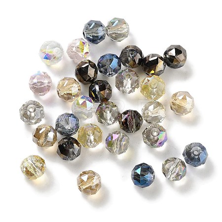 Electroplate Round Glass Beads EGLA-A043-01-1